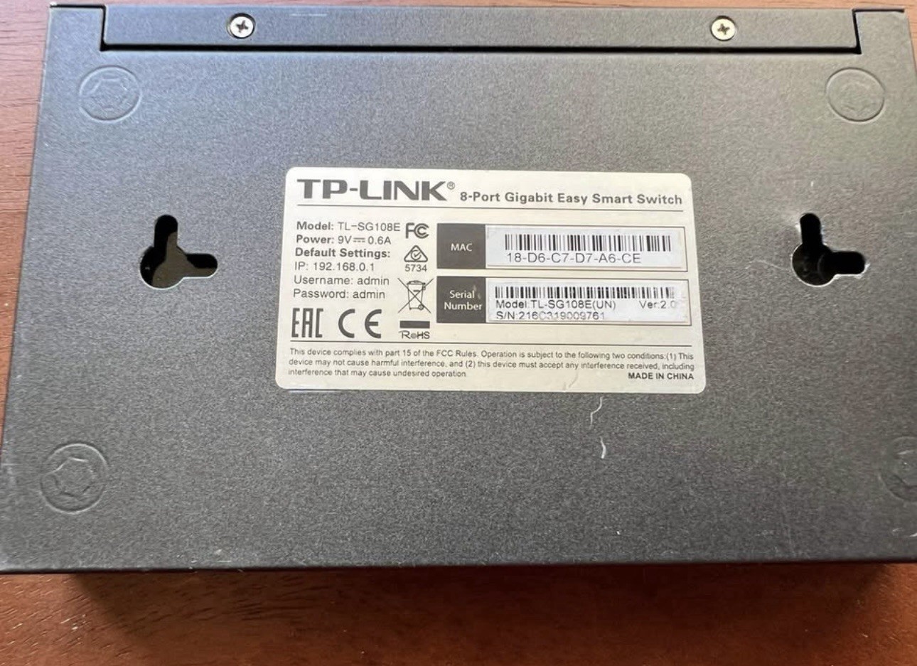 TP-Link 8-Port Gigabit Easy Smart Switch (Model TL-SG108E)
