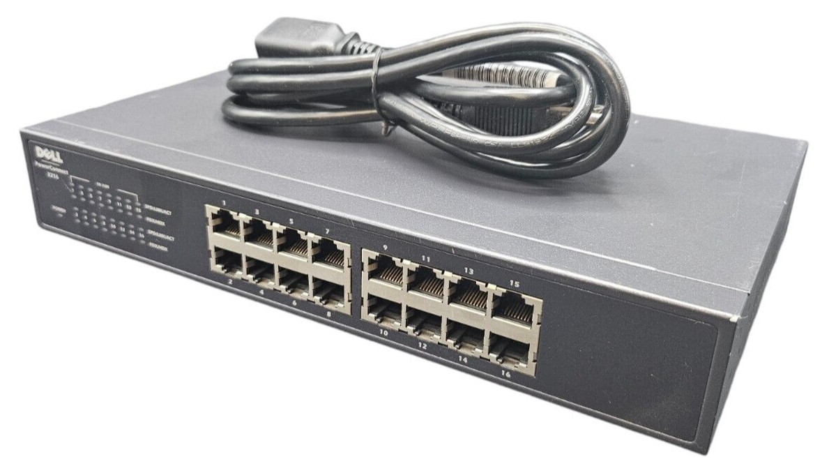 Dell PowerConnect 2216 | 16-Port Managed Ethernet Switch | No Rack Ears