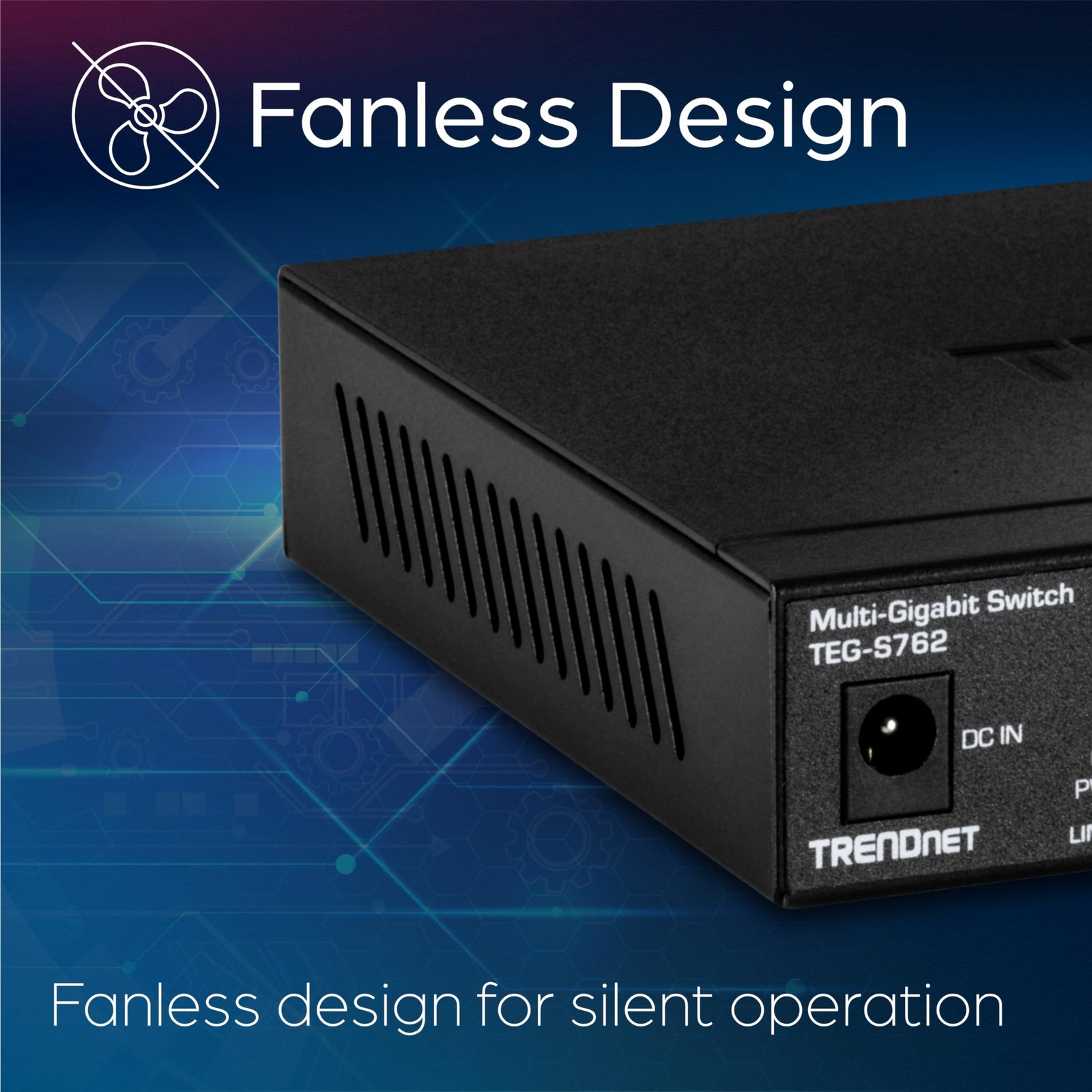TRENDnet 6-Port 10G Switch 4 x 2.5G RJ-45 Base-T Ports TEGS762