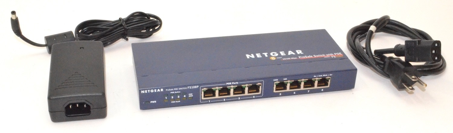 Netgear ProSafe 8-Port 10/100 Mbps ProSafe Switch with POE *Used* FS108P