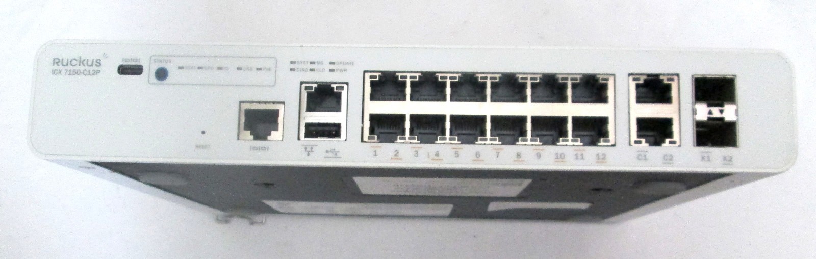 Ruckus ICX 7150-C12P 12-Port Rack Compact 1G PoE Ethernet Switch