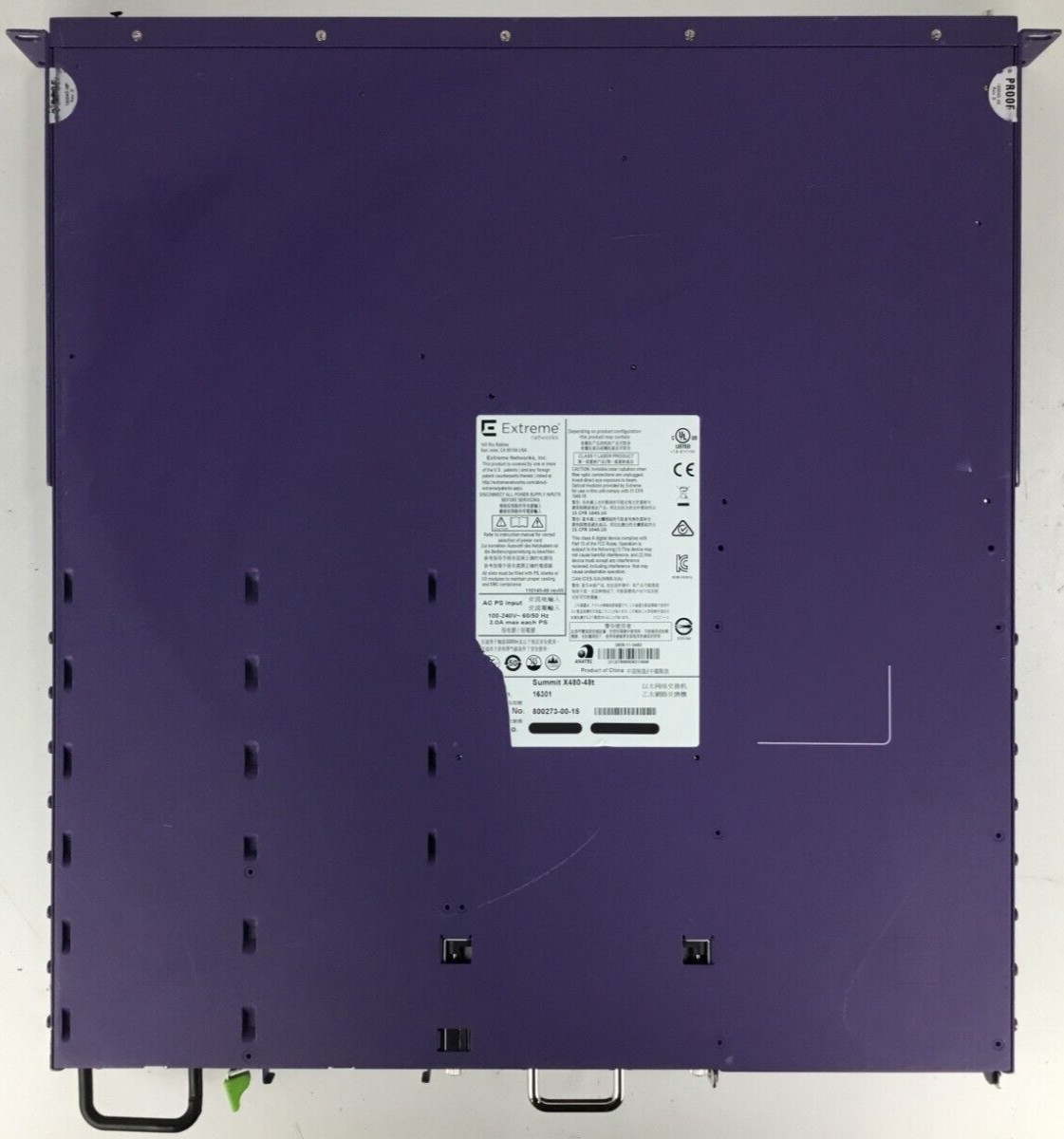 Extreme Networks 16301 Summit X480-48T 1x 10917 Power 1x 16312 VIM2-10G Adv Edge