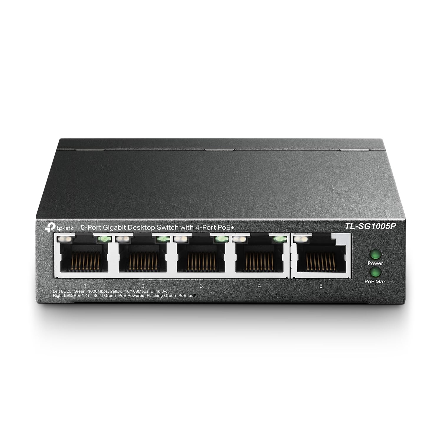 TP-Link TL-SG1005P, 5 Port Gigabit PoE Switch, 4 PoE+ 5 Port, 1Gig, black