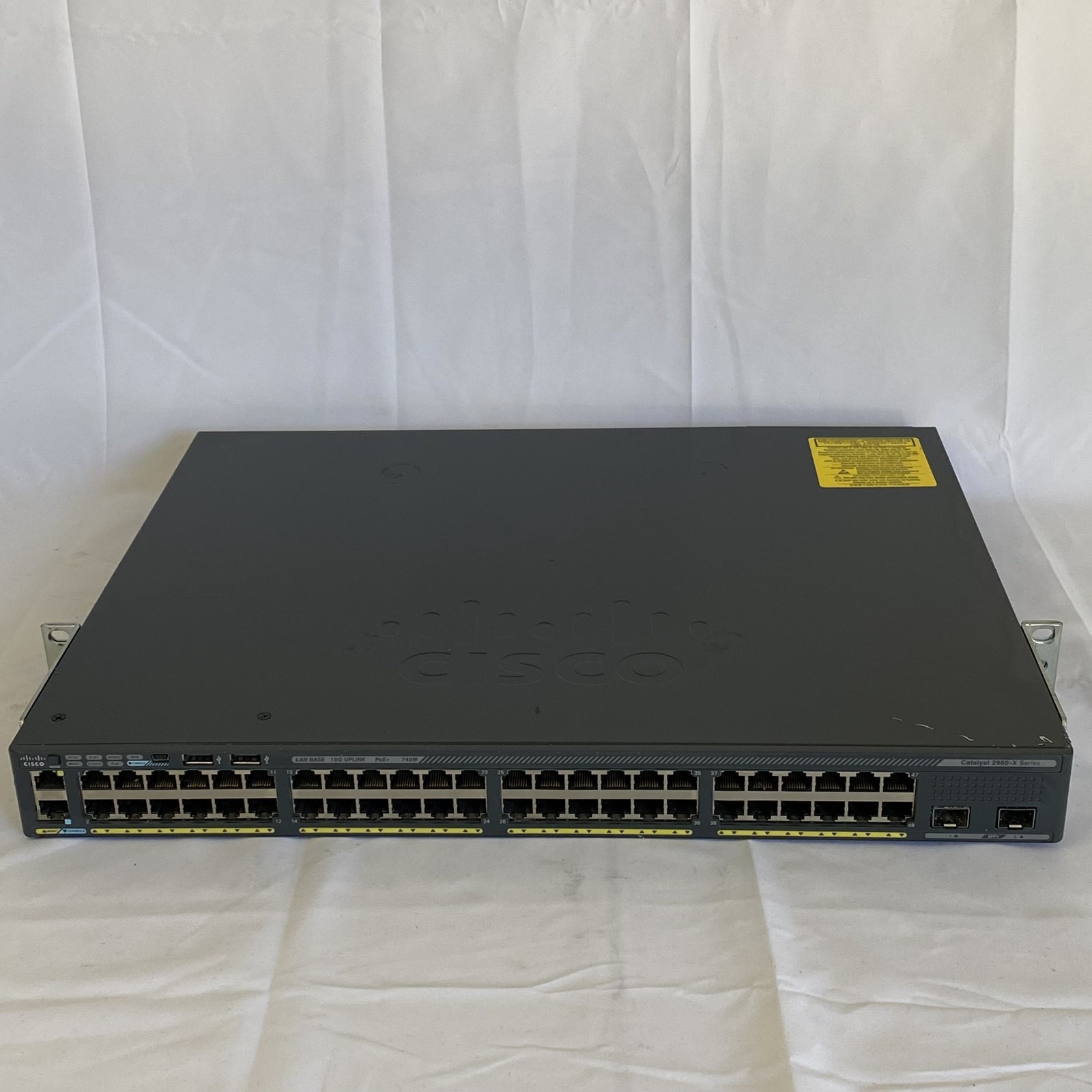 Cisco Catalyst 2960-X Series Switch 48 Port WS-C2960X-48FPD-L w/ Rack Ears