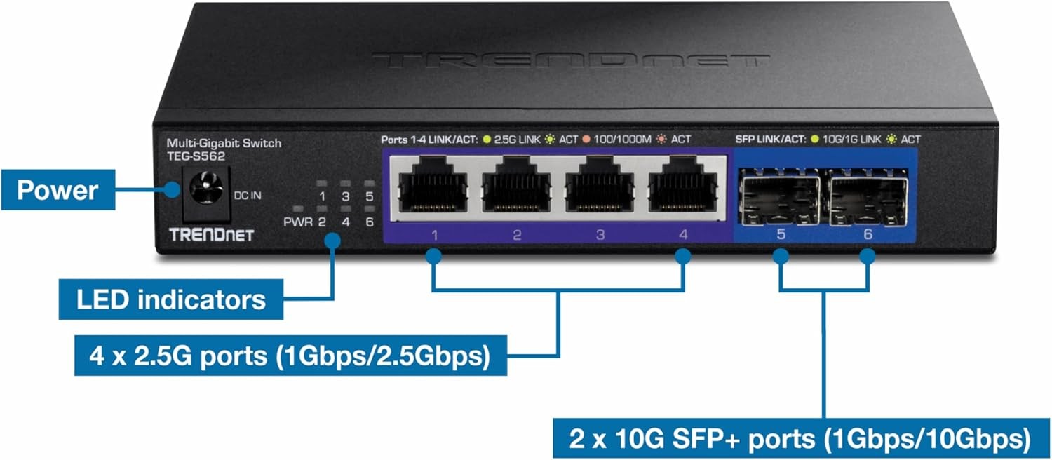 TRENDnet TEG-S562,6-Port Unmanaged Multi-Gig Switch