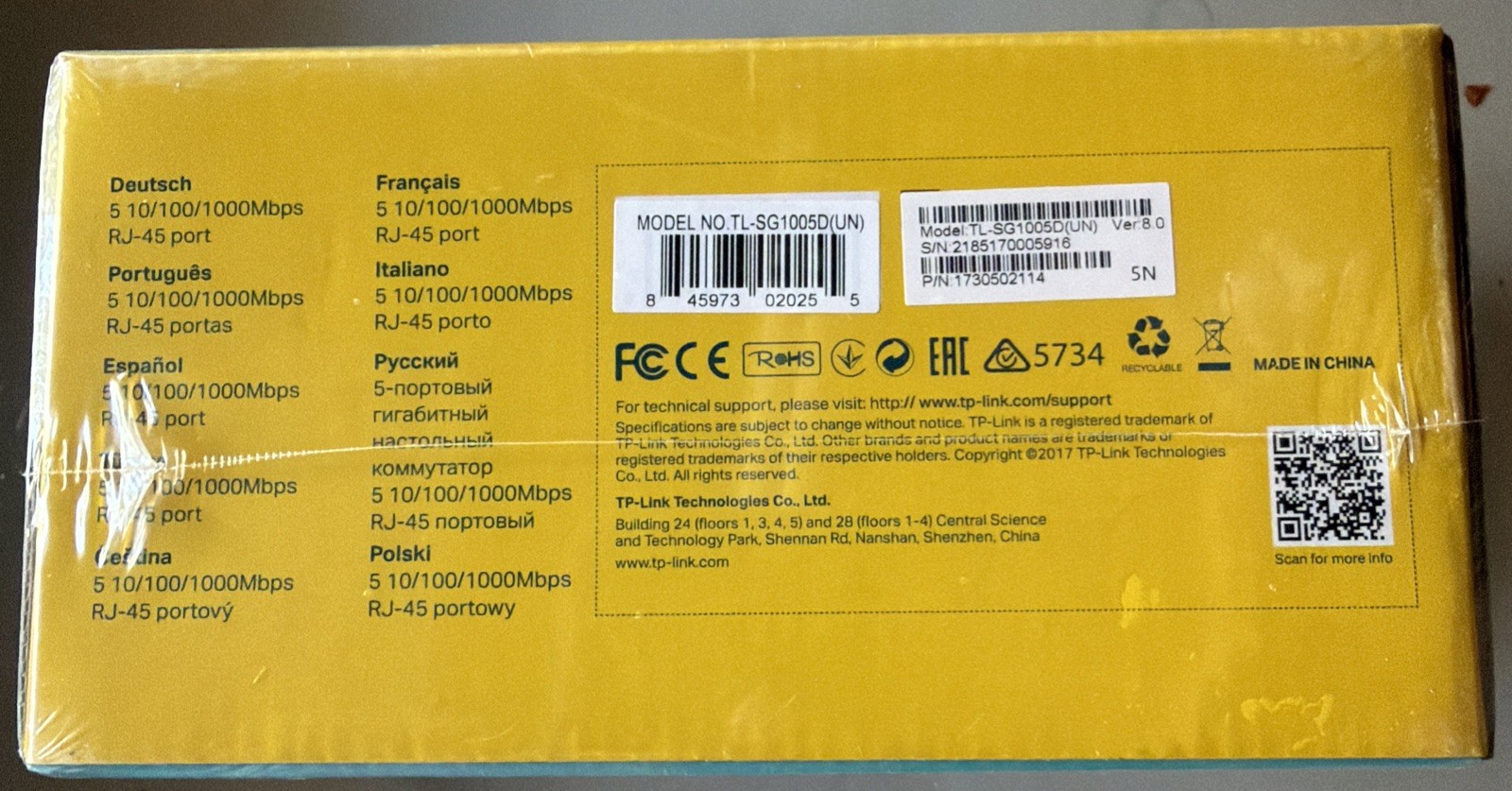 TP-Link TL-SG1005D 5-Port Gigabit 10/100/1000Mbps Ethernet Desktop Switch