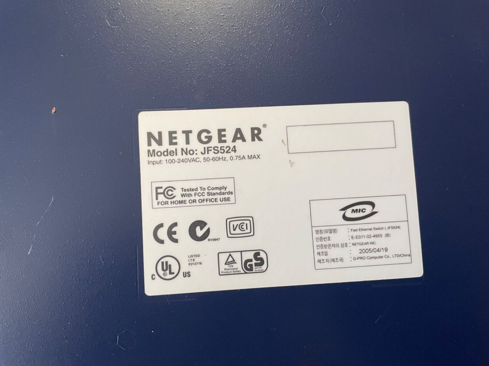 NetGear ProSafe (JFS524) 24-Ports External Switch