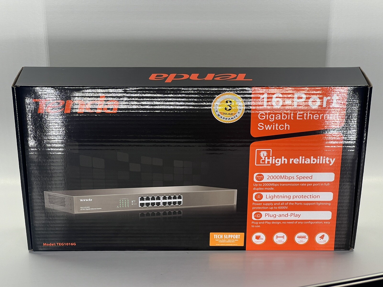 Tenda 16-Port Gigabit Ethernet Switch | TEG1016G
