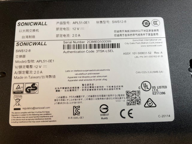 SonicWALL SWS12-8 10 Port Ethernet Switch – 02-SSC-2462
