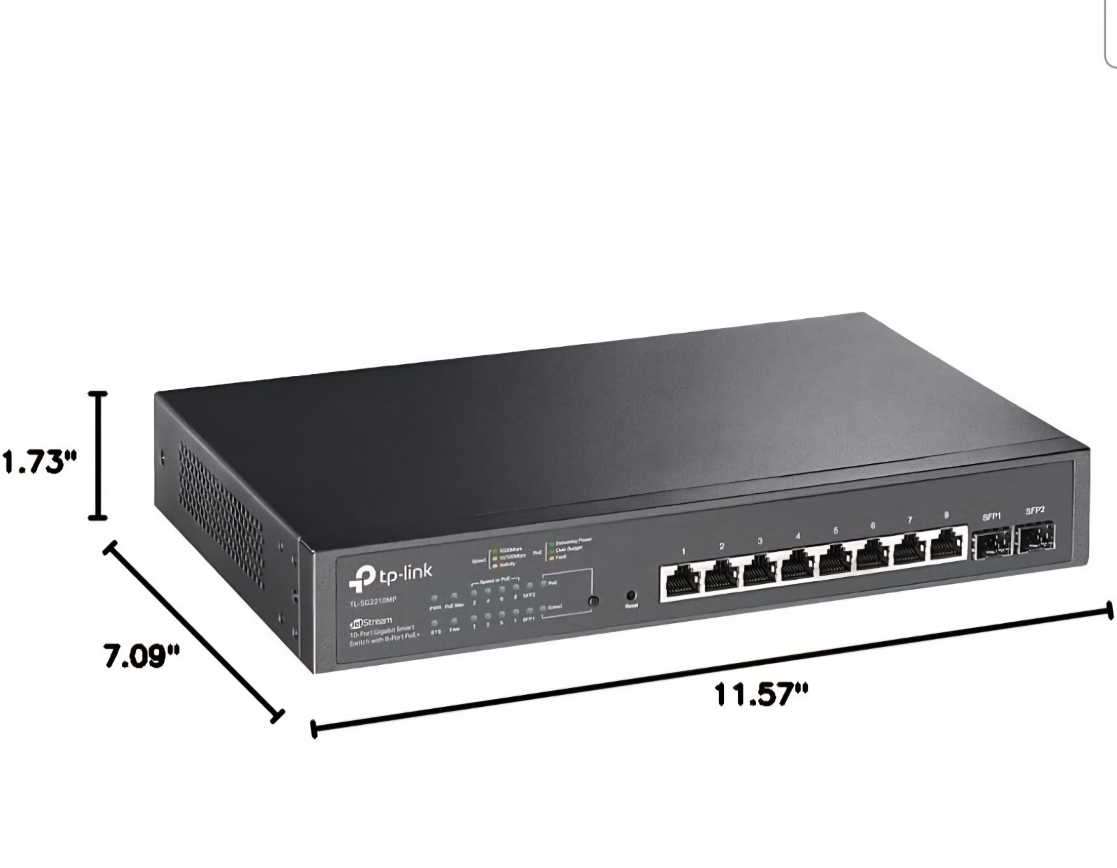 TP-LINK TL-SG2210MP JetStream Omada 10Port Gigabit Smart Switch with 8-Port PoE+