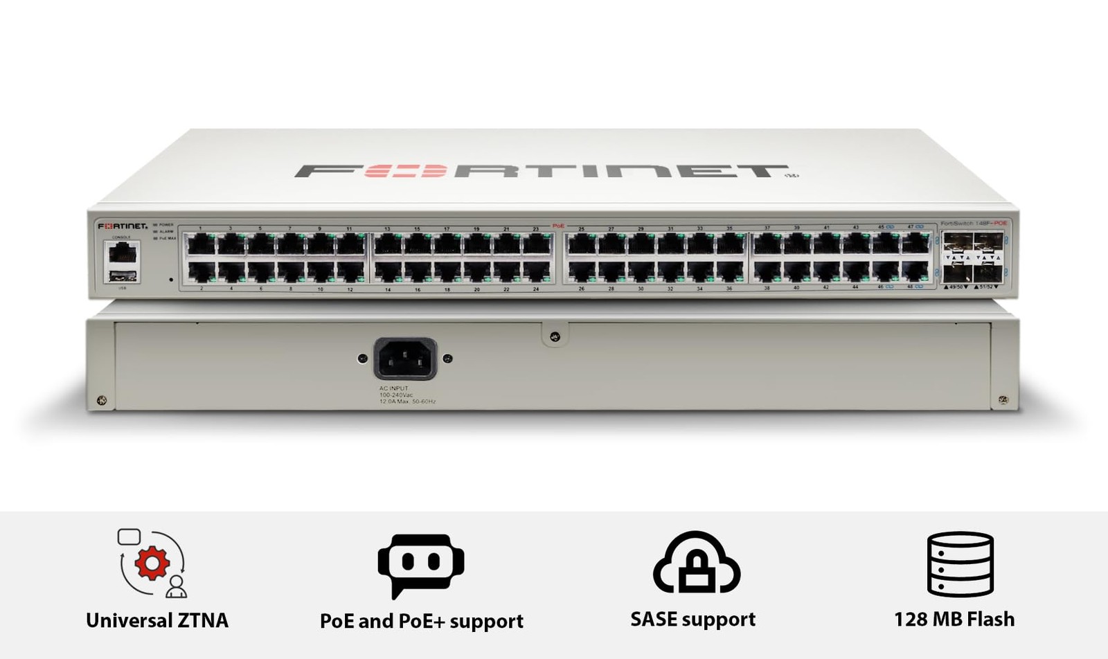 Fortinet FortiSwitch 148F-POE L2+ Management Switch with 370W PoE FS-148F-POE