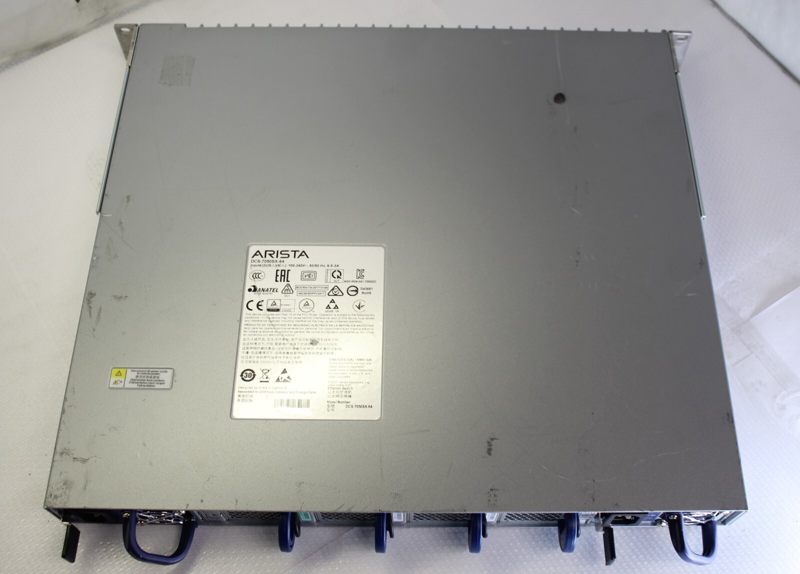 ARISTA DCS-7050SX-64 48-Port Network Switch 4*Fans NO PSUs TESTED w/ ears