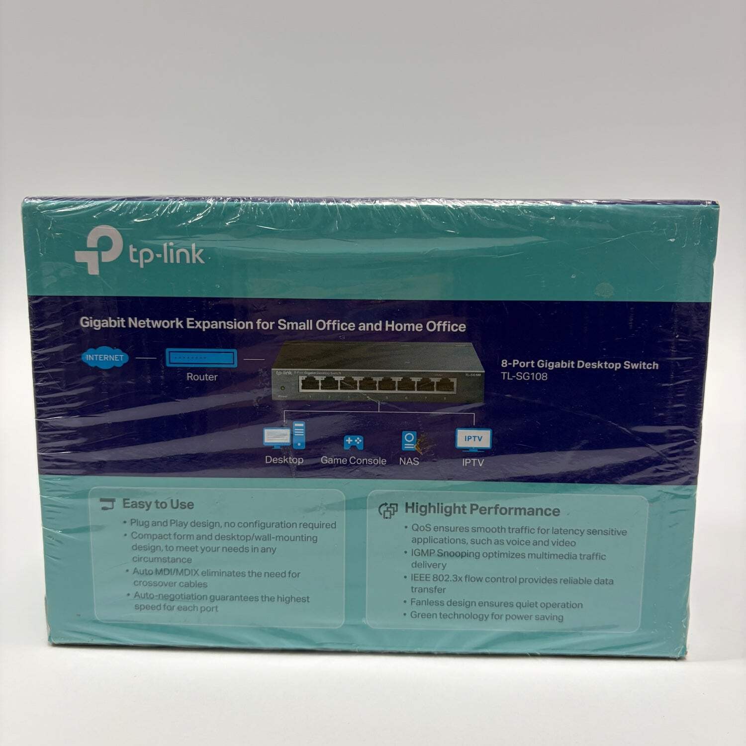New TP-LINK 8-Port Gigabit Desktop Switch TL-SG108