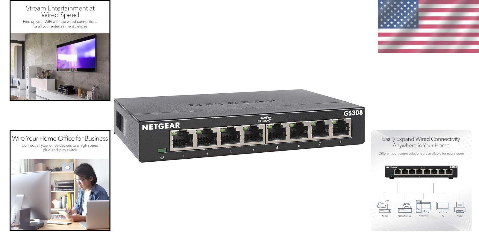 Unmanaged 8-Port Gigabit Switch – Plug-and-Play Network Solution for Homes