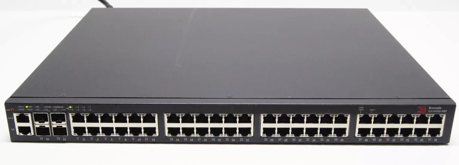 Brocade ICX6450-48P 48-Port Switch 48 PoE+ 10GbE SFP UpLink