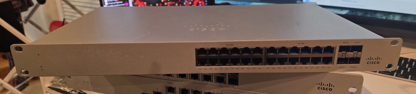 Cisco Meraki MS120-24P-HW 24-Port Rackable Ethernet PoE Switch Cloud Managed