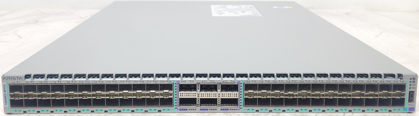 Arista 54 Port Gigabit Switch 48x SFP28 | 6x QSFP Ports DCS-7280SR2-48YC6-F