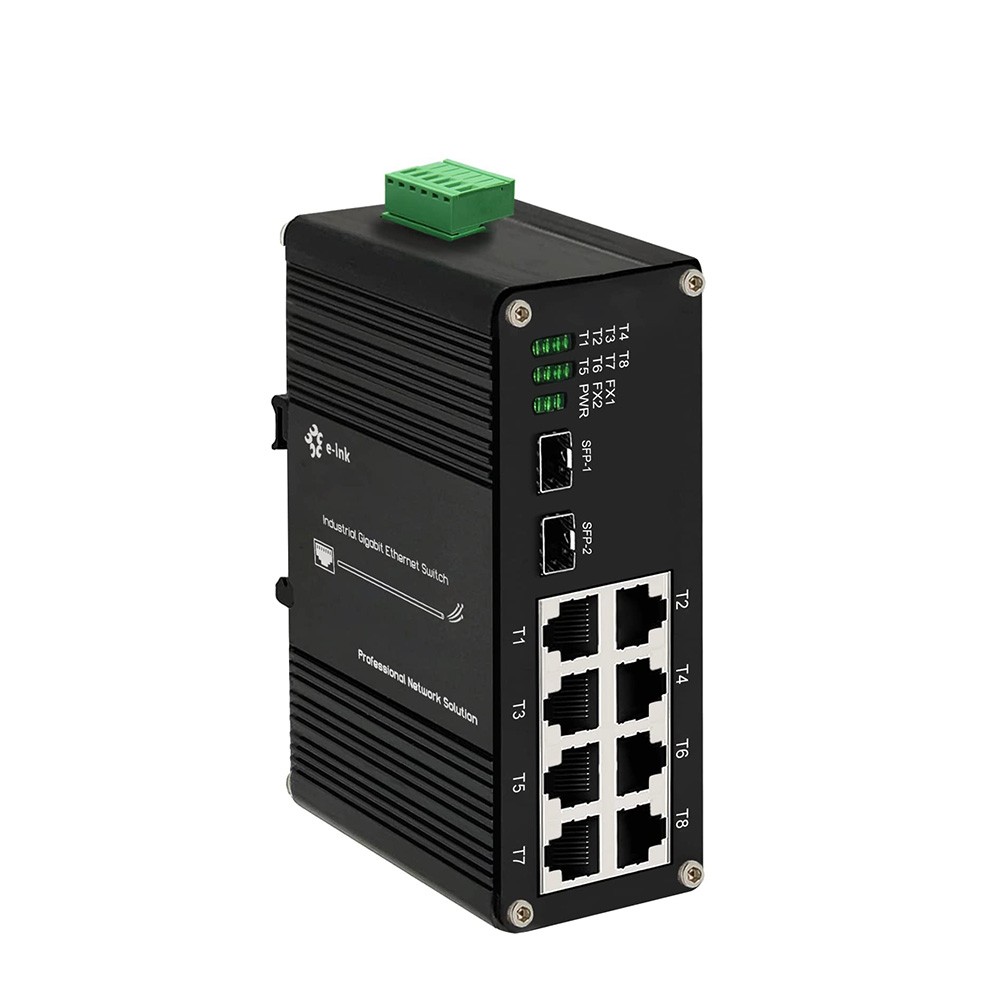 8 Port POE Ethernet Industrial Switch Half/Full Duplex 1000Mbps Full Duplex