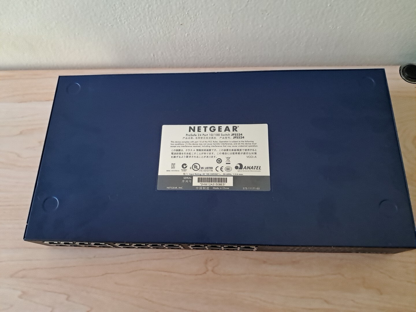NETGEAR JFS524 PROSAFE 24-PORT 10/100 ETHERNET SWITCH – open box