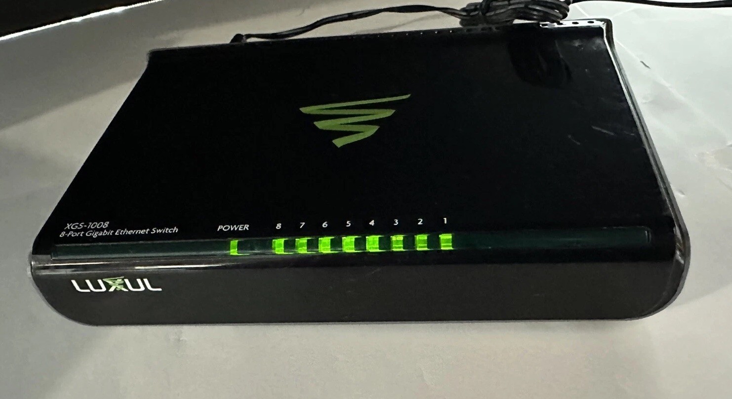 Luxul XGS-1008 8-Port Gigabit Desktop Ethernet Switch W/ AC Adapter-FREE SHIP