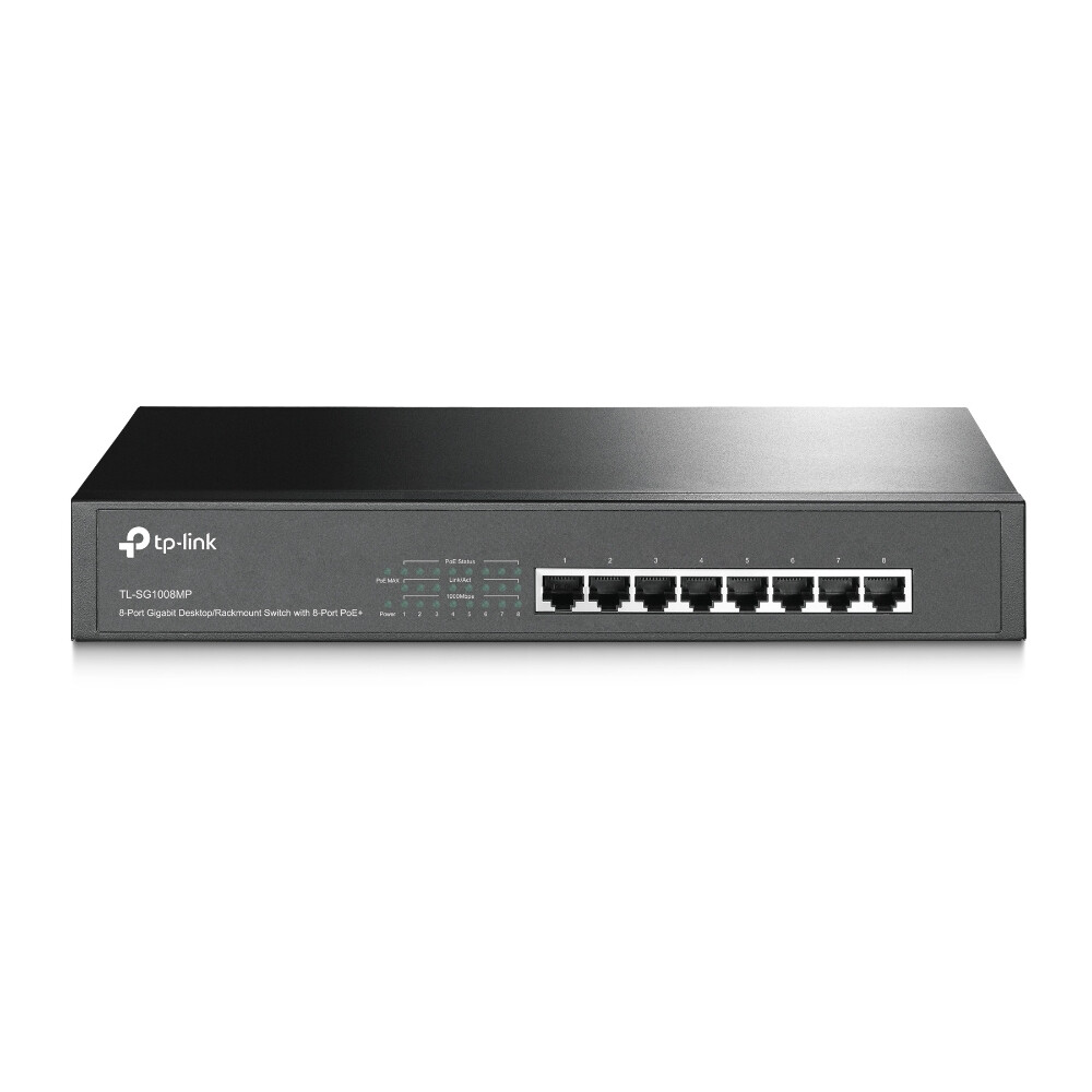 TP-Link TL-SG1008MP Swt 8Pt Gigabit Poe+Switch 124W Poe Power Budget 1U 13Rm
