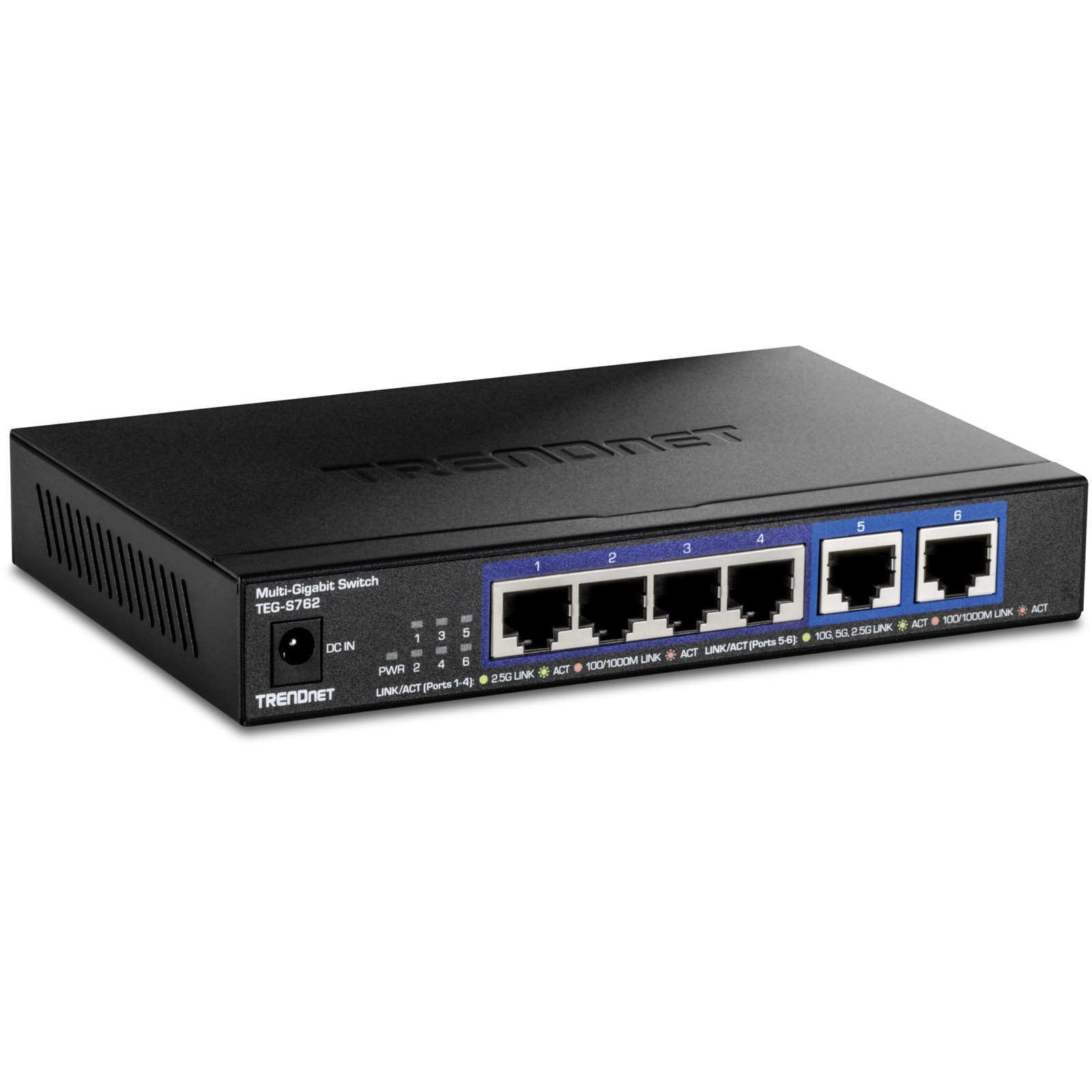 TRENDnet 6Port 10G Switch, 4 x 2.5G RJ45 BaseT Ports, 2 x 10G RJ45 Ports, 60G…