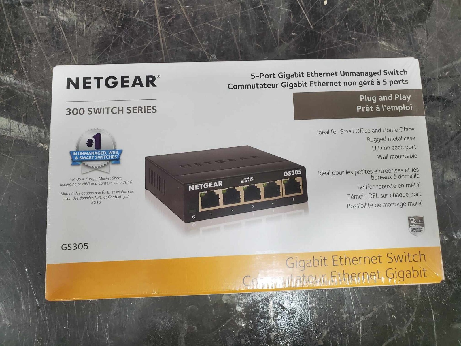 NETGEAR GS305300PAS 5 Port Gigabit Ethernet Unmanaged Switches