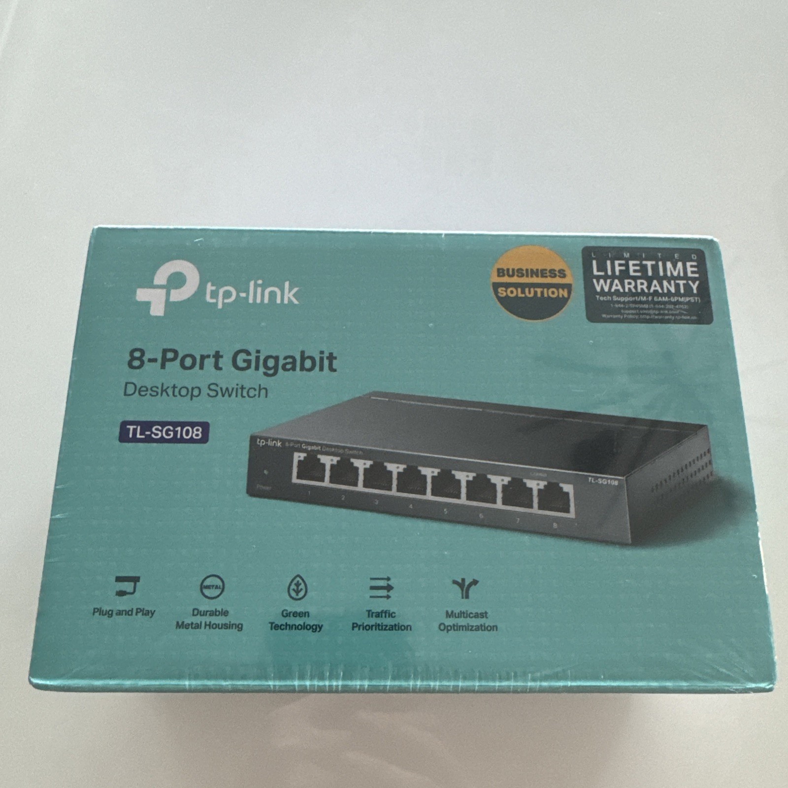 TP-Link TL-SG108 8-Port 1000Mbps Gigabit Ethernet Desktop Switch, Sealed New