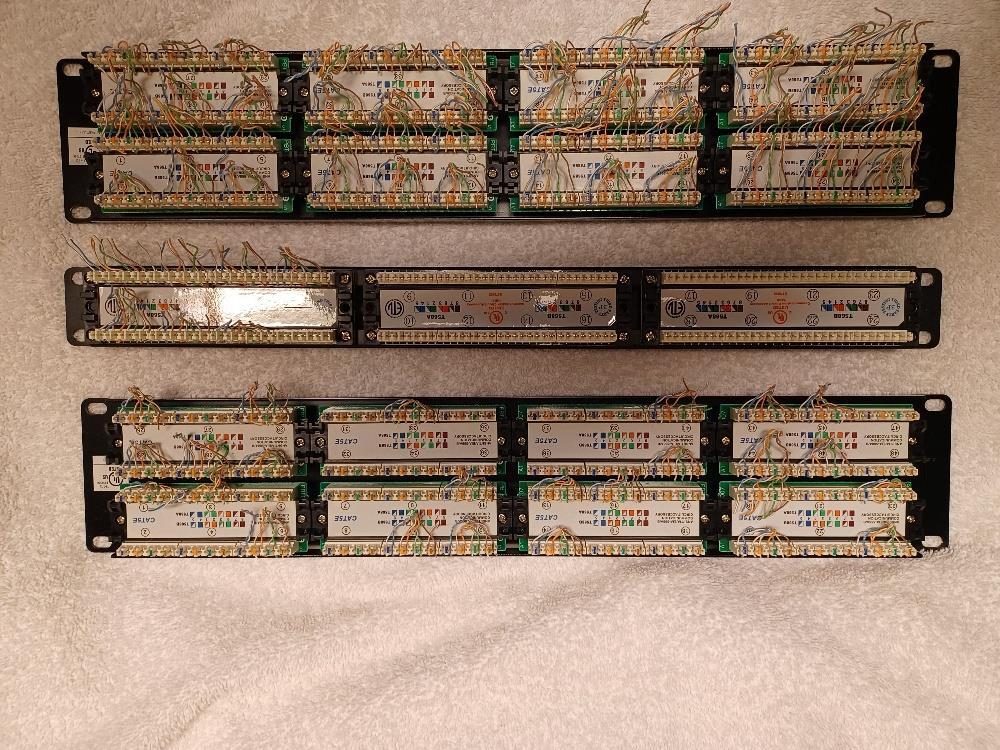 Lot of 3 – Vertical Cable – Patch Panels – One 24 Port + Two 48 Port – Fast Ship