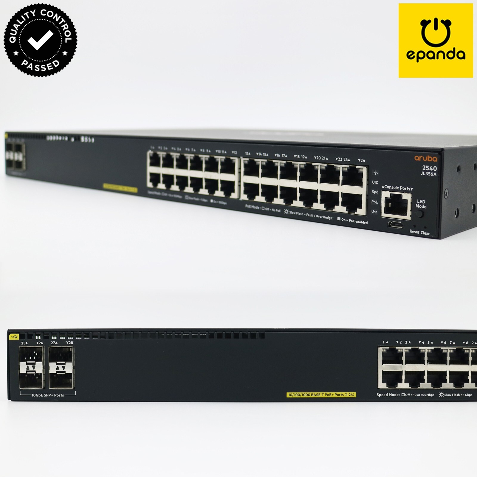 HPE Aruba 2540 JL356A 2540-24G-PoE+-4SFP+ 370W L2 Switch 24GigE 4SFP+, 1Y-Wty