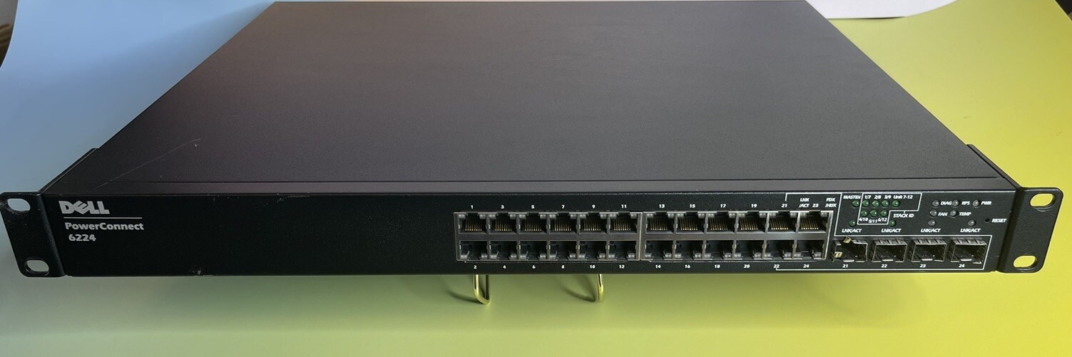 Dell PowerConnect 6224 24 Port Gigabit Ethernet Switch 10/100/1000 4x SFP Ports