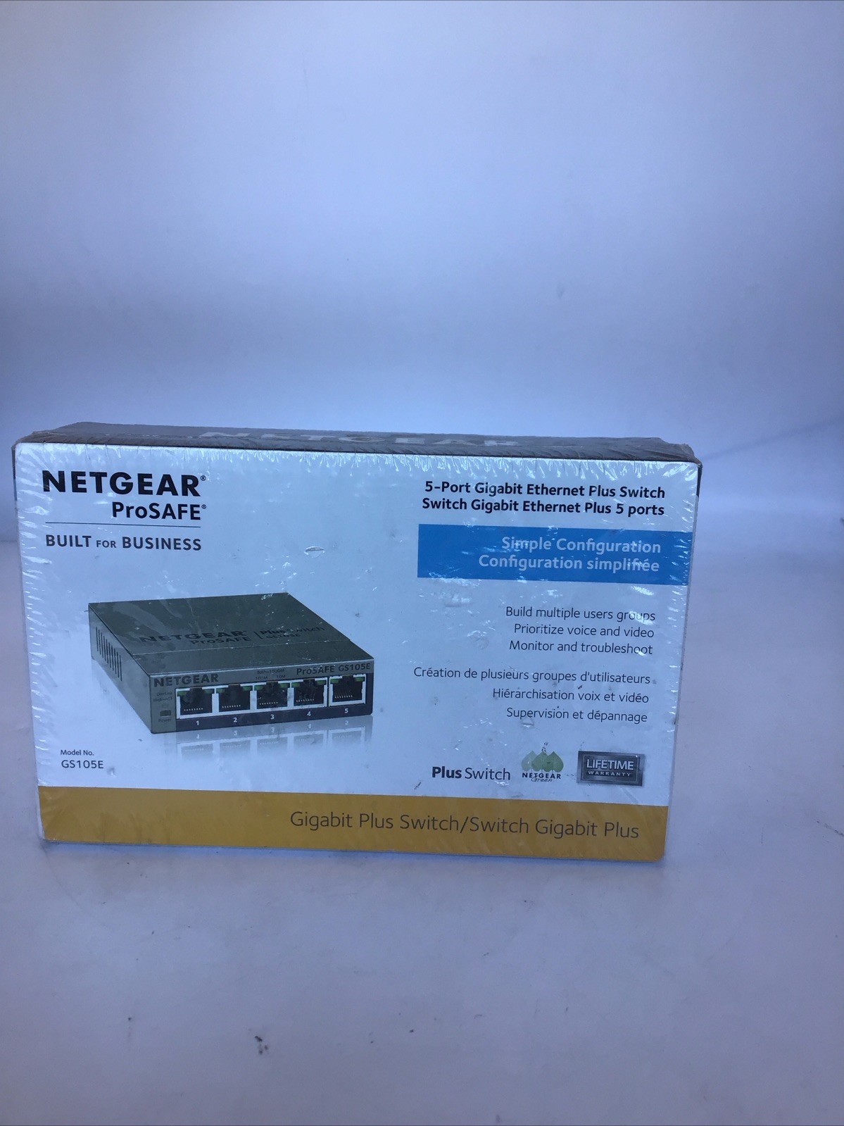 NetGear ProSafe Plus (GS105E) 5-Ports External Ethernet Switch-Silver