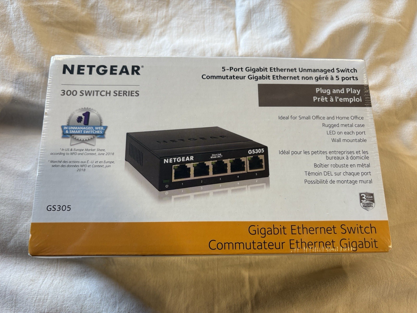 Netgear 5-Port Gigabit Ethernet Unmanaged Essentials Switch (GS305)