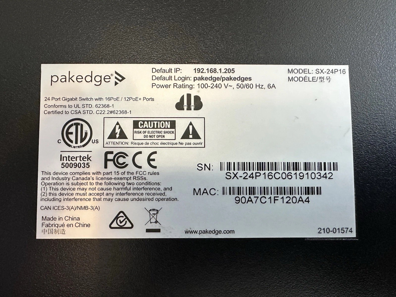 Pakedge Device & Sofware Inc. SX-24P16 24-Port Managed PoE Switch