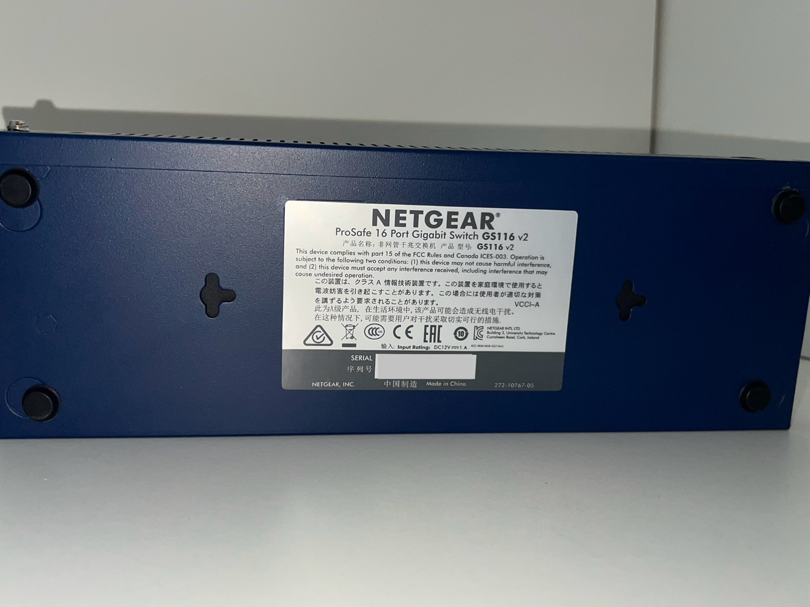NETGEAR ProSafe GS116 v2 16 Port Gigabit Switch w/Power Adapter
