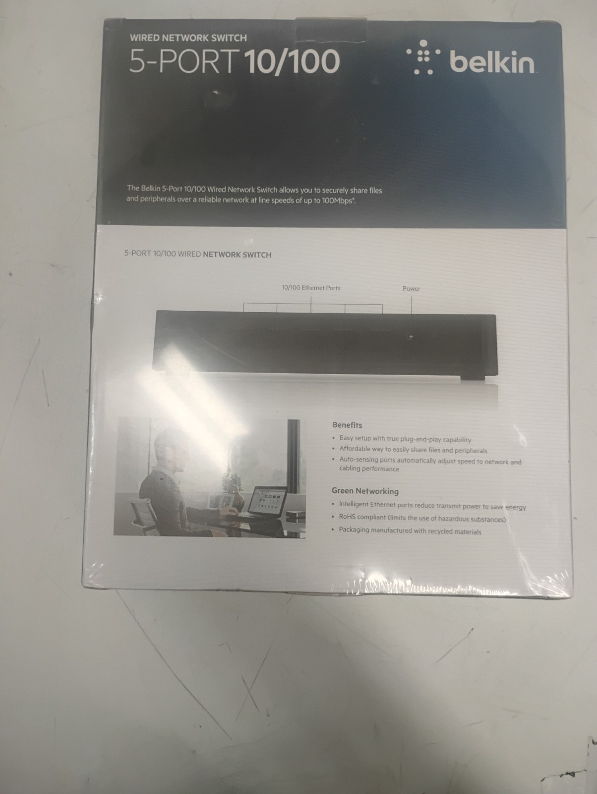 BELKIN Wired Network Switch 5-Port 10/100, NEW/Sealed
