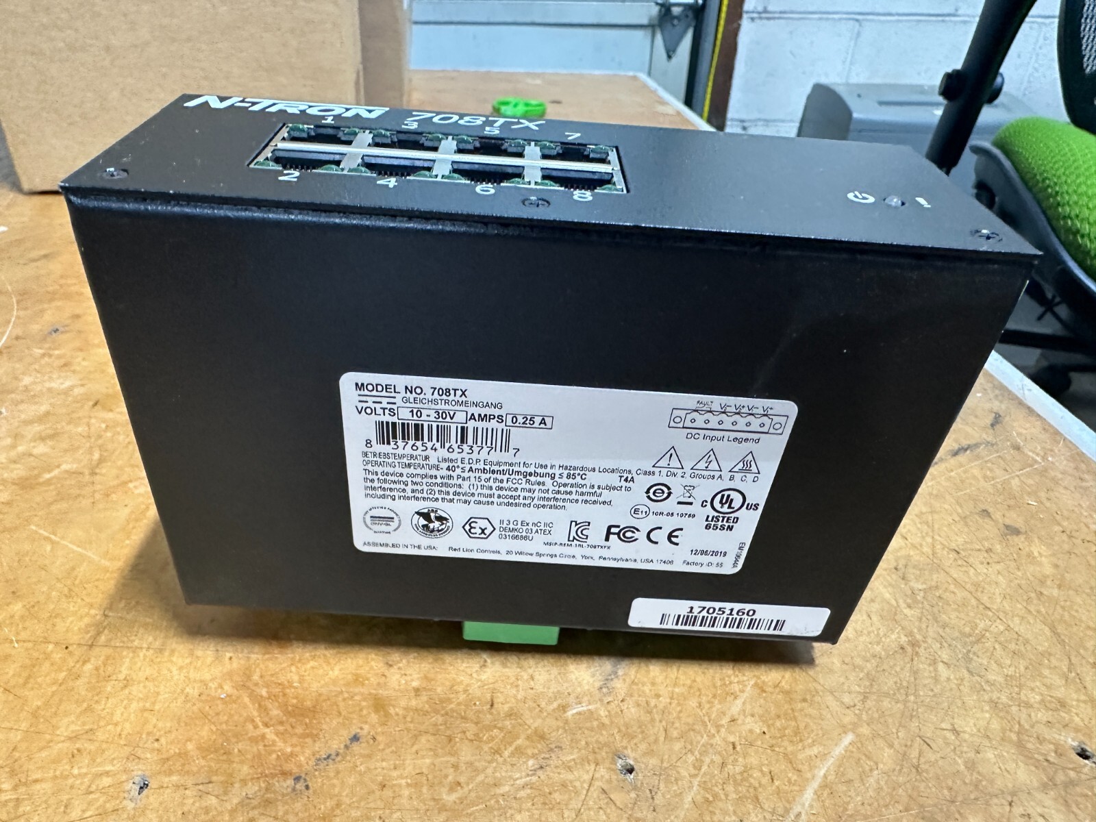 N-Tron 708TX 8-Port Industrial Ethernet Switch (Item157)