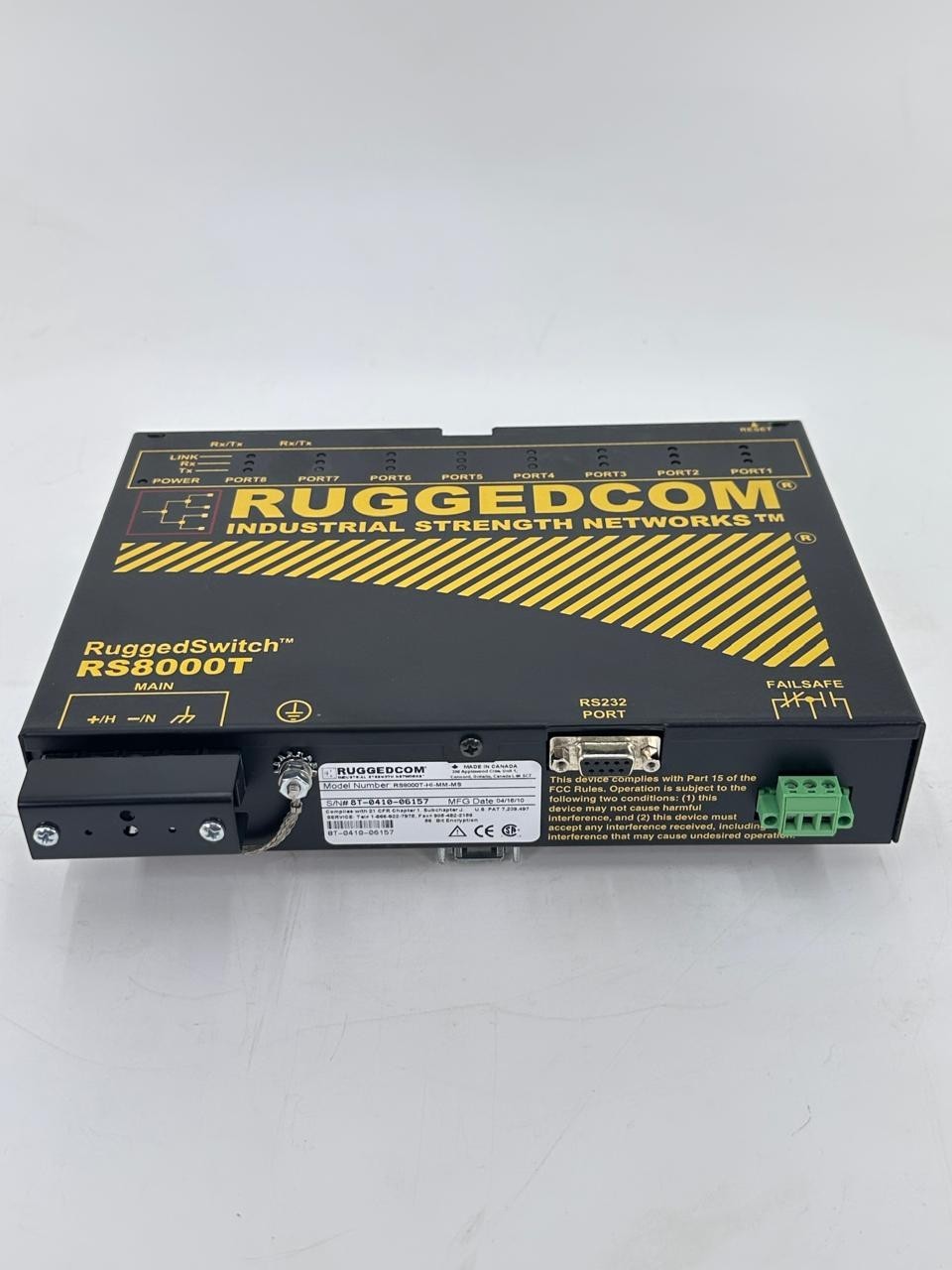 RUGGEDCOM RS8000T-HI-MM-MS INDUSTRIAL ETHERNET SWITCH 8 PORTS