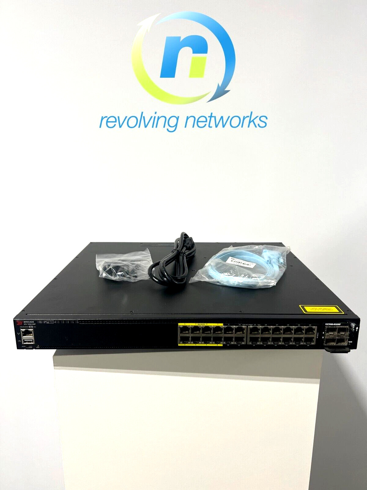 Brocade ICX7450-24P-E 24-Port GbE PoE+ Switch 4x 10G & 2x 40G Ports – 1 Yr Wrnty