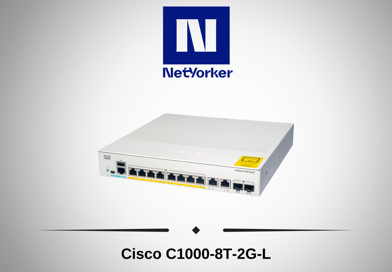 Cisco Refresh C1000-8T-2G-L 8 Port Smart Eligible Gigabit Ethernet Switch