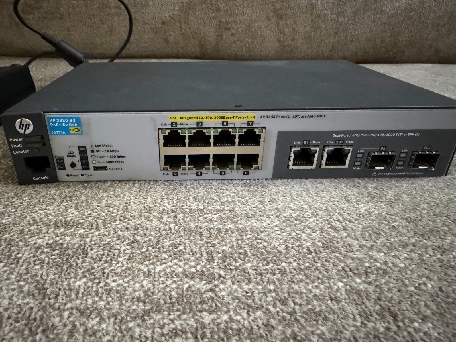 HP J9774A Aruba 2530 8g Poe Managed Switch with PSU