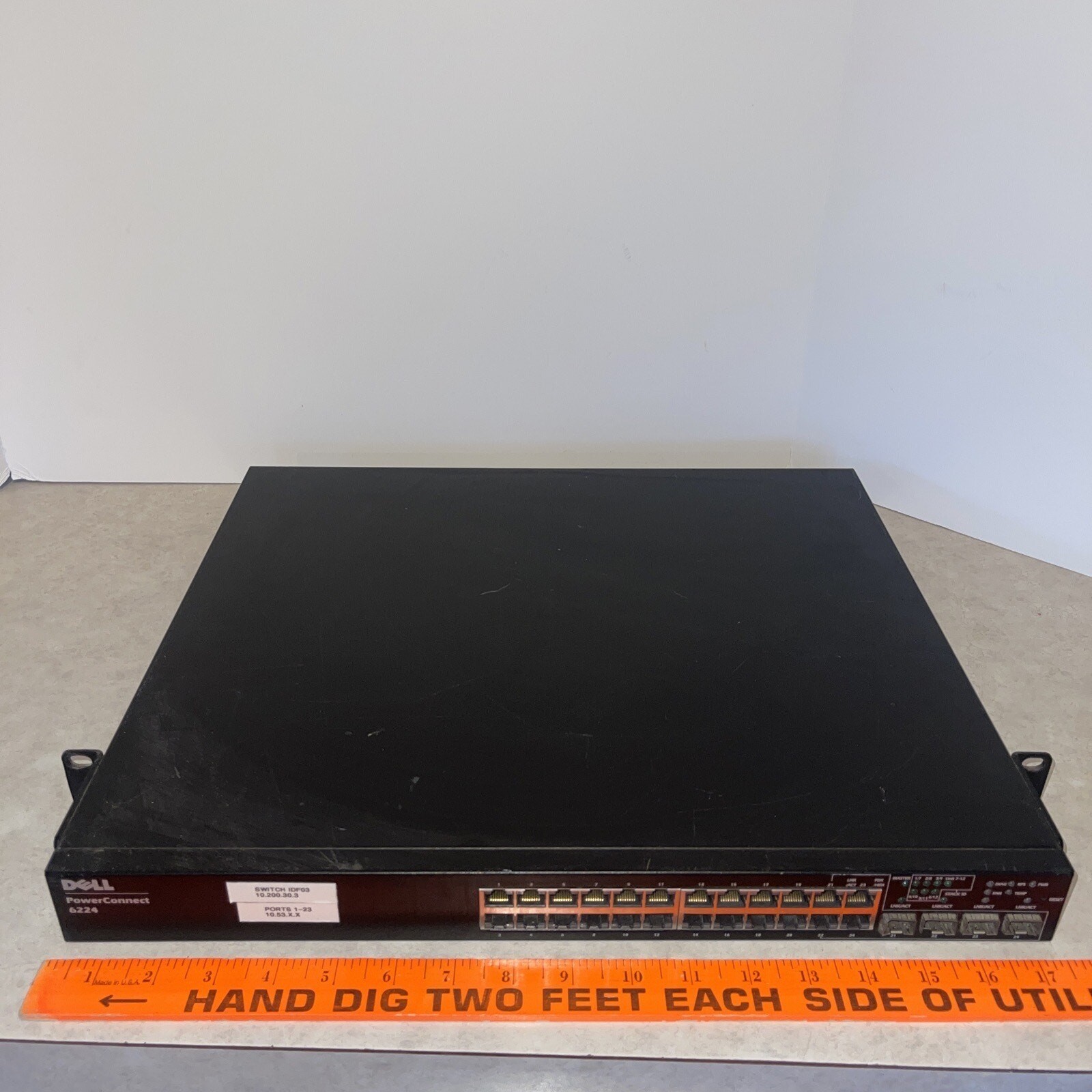 DELL POWERCONNECT 6224 TK308 24 PORT GIGABIT SWITCH W/ ND292 STACKING MODULE