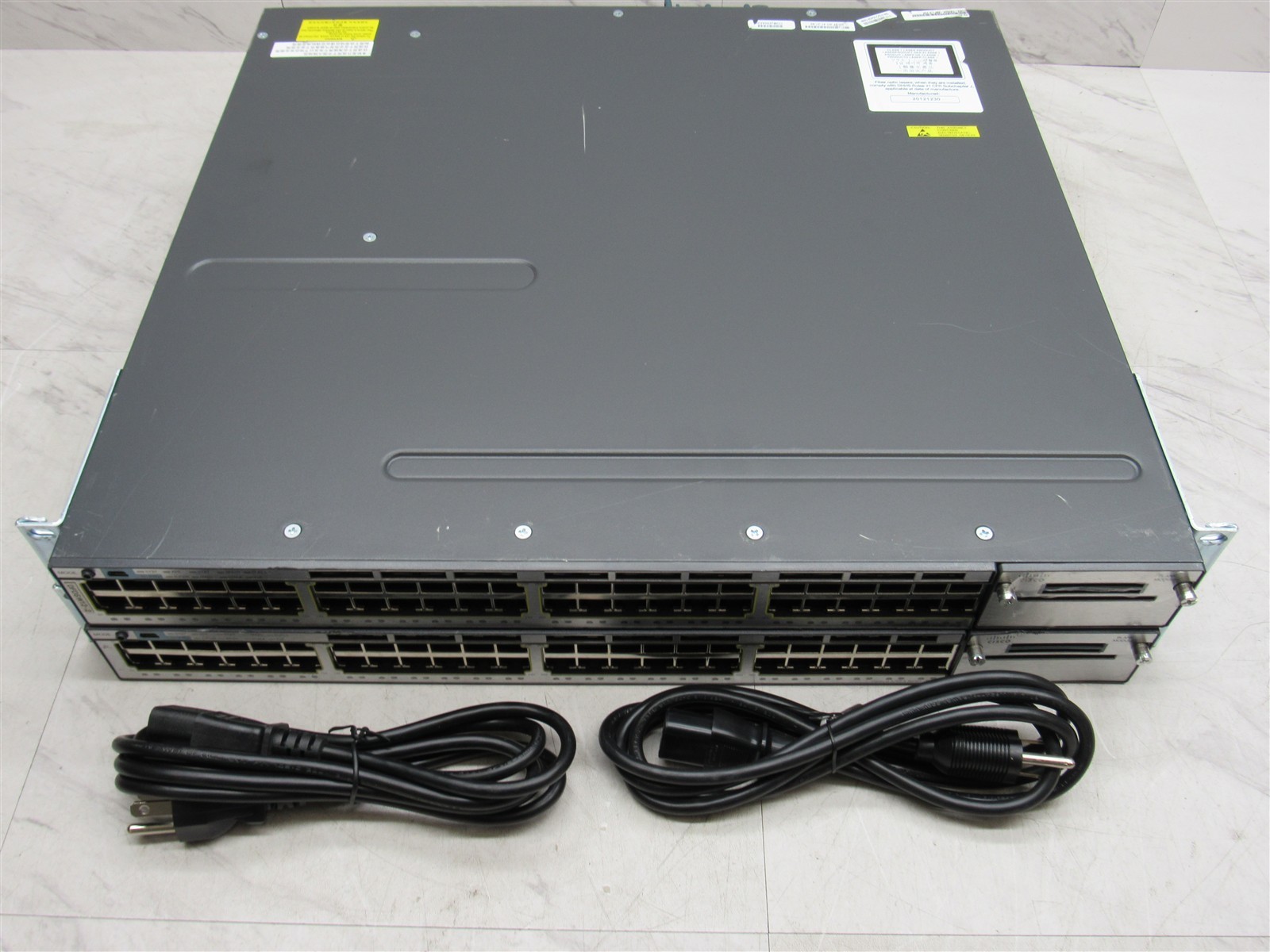 2 LOT Cisco Catalyst 3750X Gigabit Ethernet Switch WS-3750X-48P-S Single Power