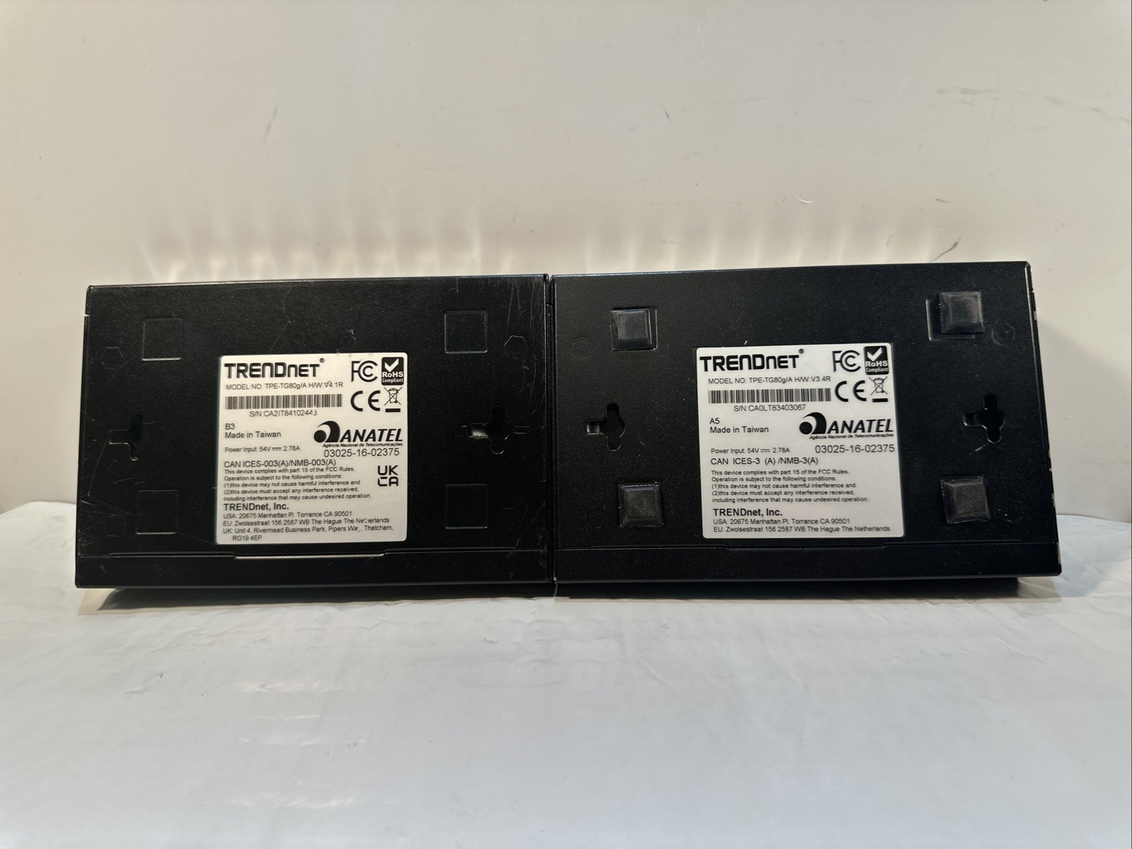 Lot Of 2 TRENDnet TPE-TG80g/A H/W:V4.1R 8-Port Gigabit Switch/No Ac Adapter