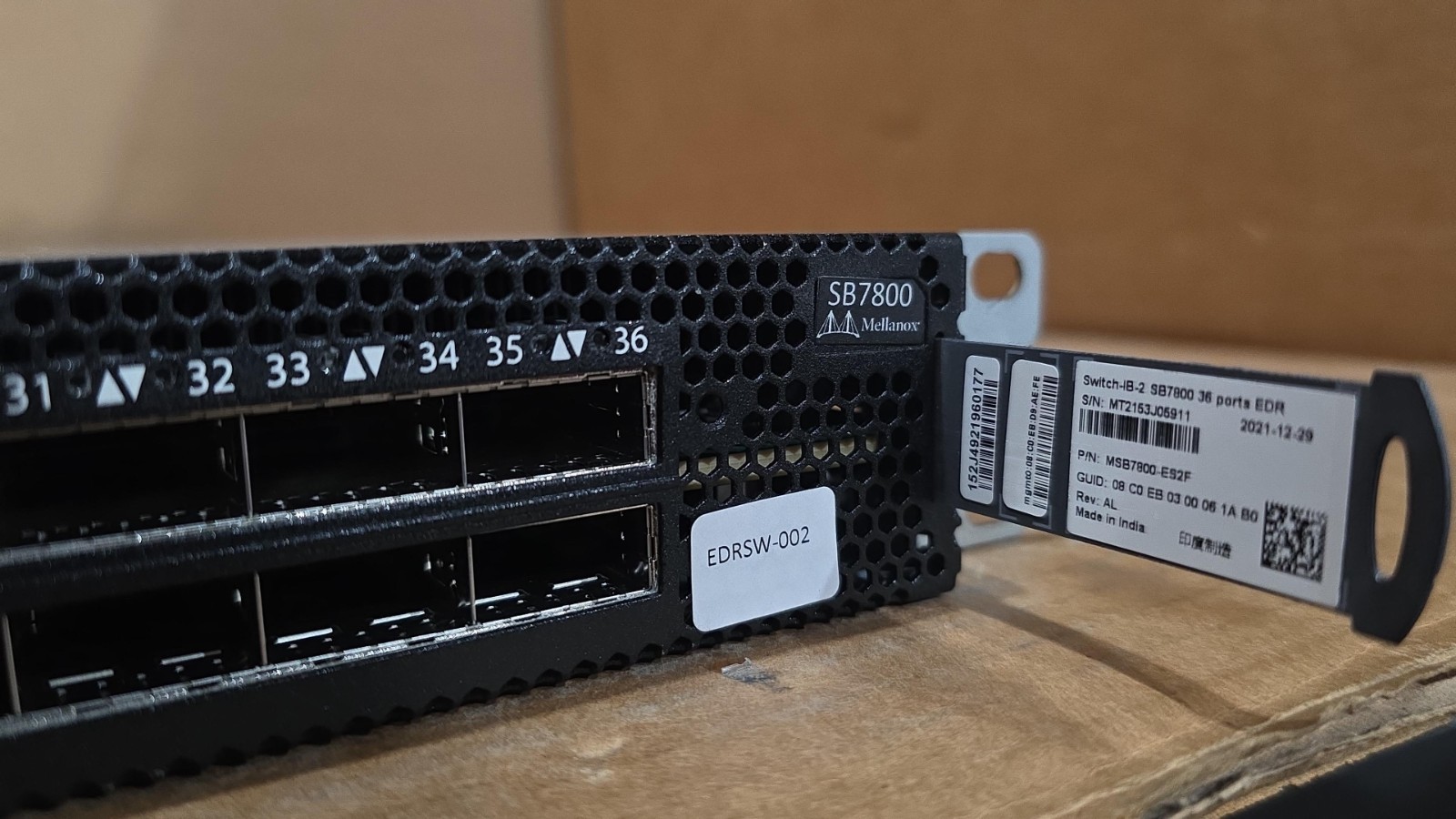 Mellanox MSB7800-ES2F Spectrum‑2 36-Port 100Gb Running ONYX Switch