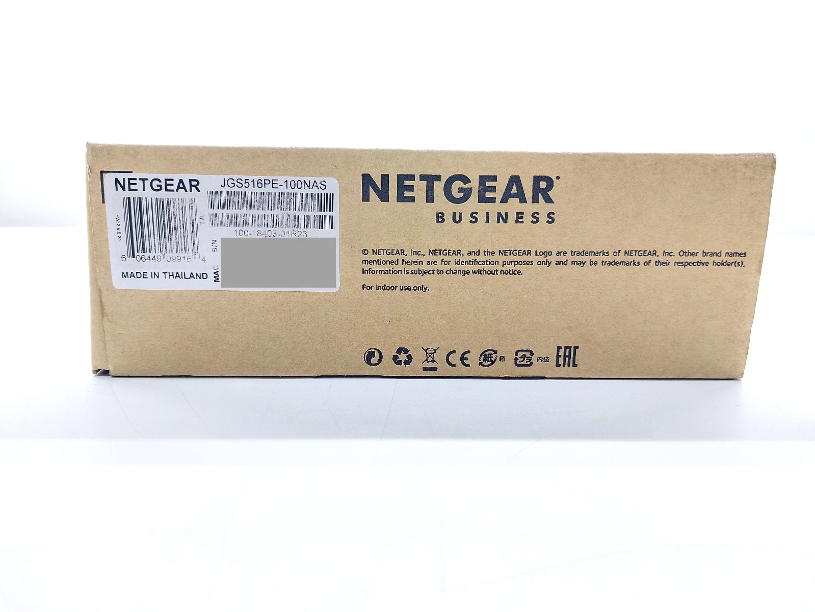 Netgear JGS516PE-100NAS ProSAFE Plus Switch, 16 Gigabit ports with PoE