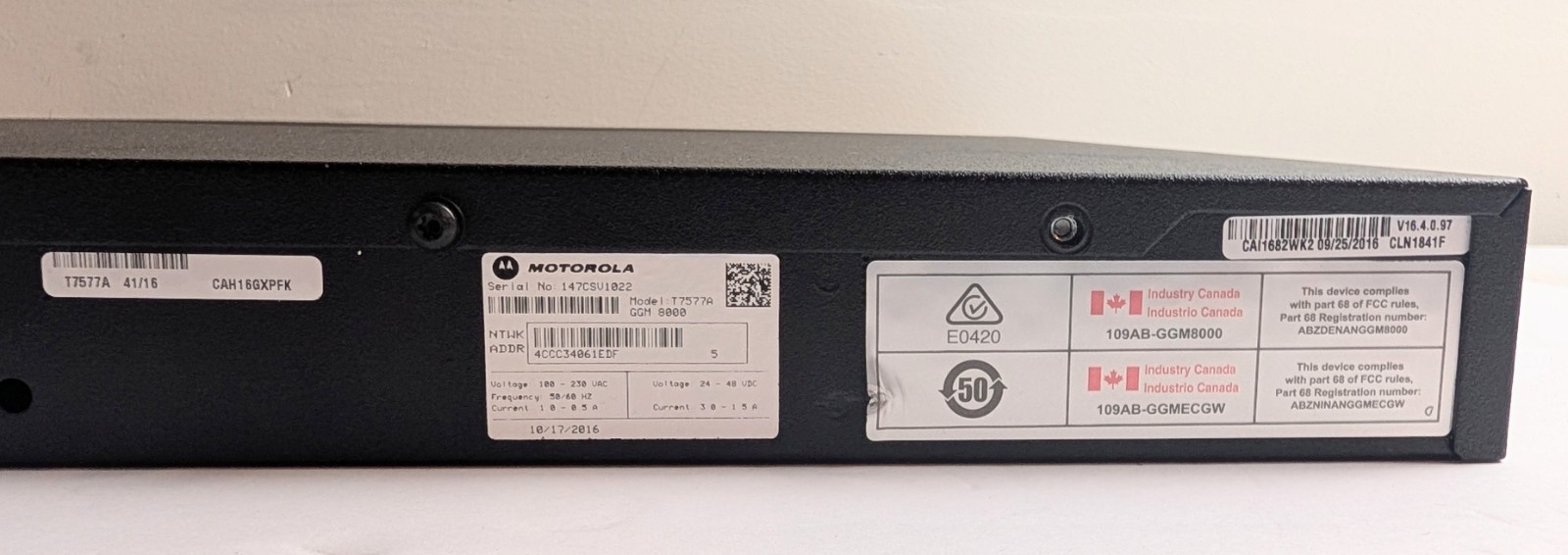 Motorola GGM8000 T7577A Security Gateway Router IPsec AES VPN Rackmount