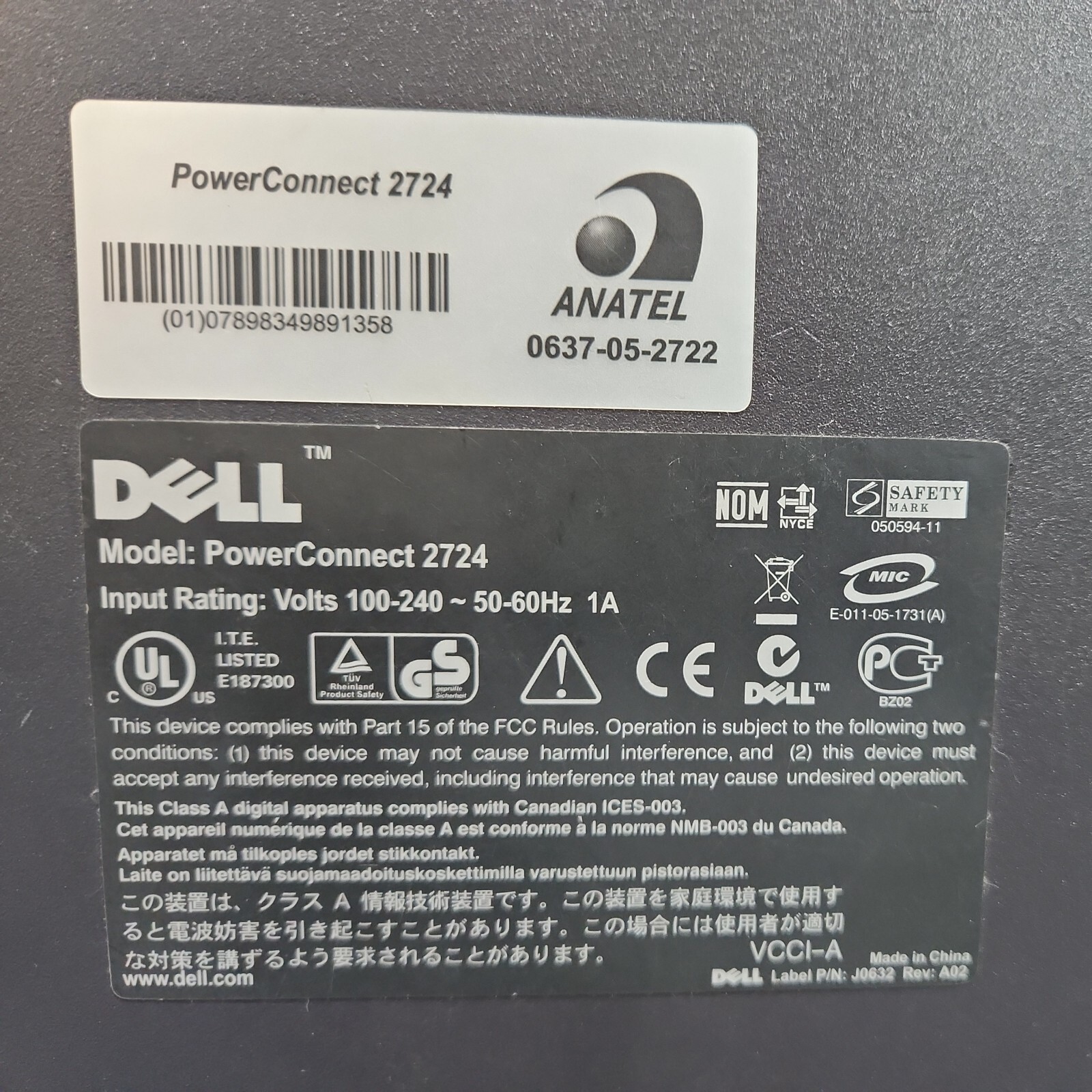 Dell PowerConnect 2724 Managed Switch 24-Port Network Hook up