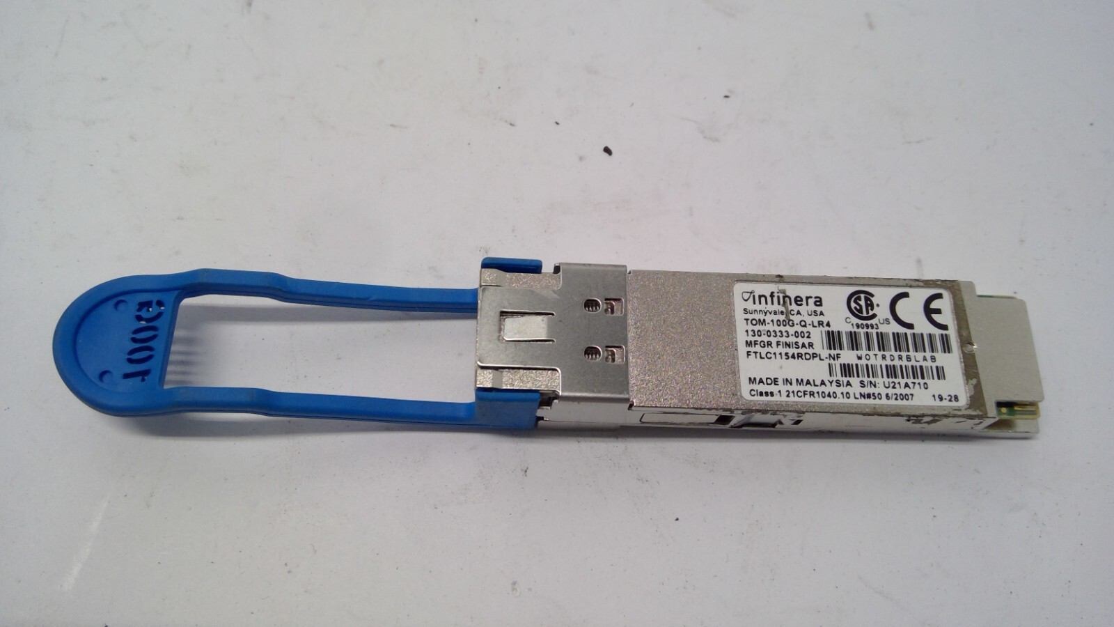 Infinera TOM-100G-Q-LR4 130-0333-002, MFGR FINISAR(FTLC1154RDPL-NF) 100GBASE