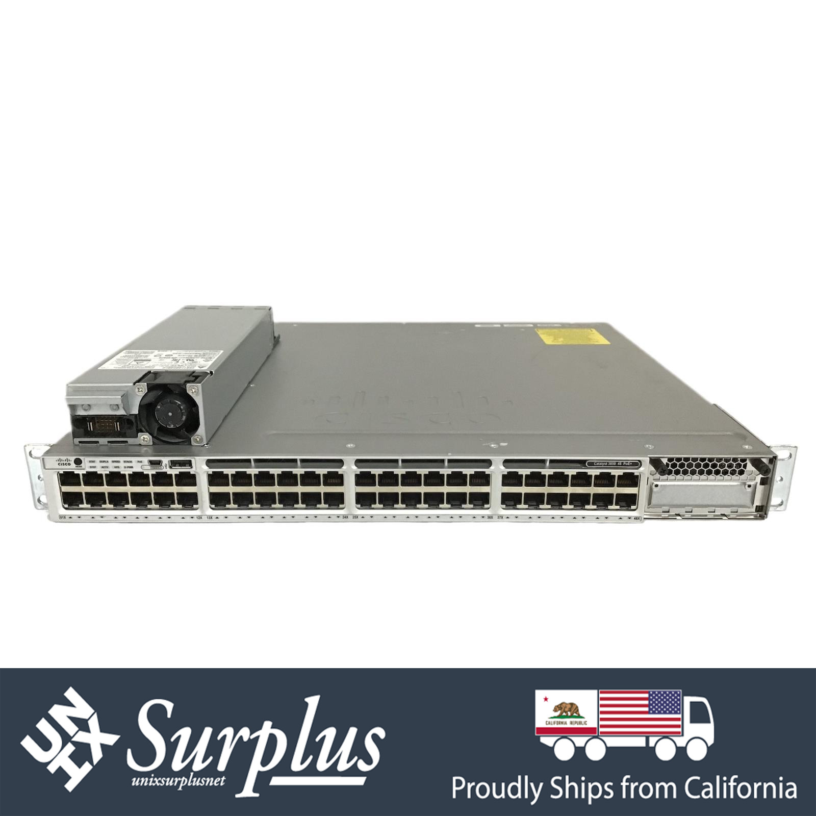 Cisco Catalyst WS-C3850-48P-S 1U Switch 48x 1Gb PoE+ 1x 715WAC PSU IP Base L3